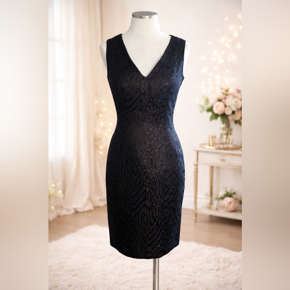 B MICHAEL AMERICA BLACK SHIMMER SHEATH